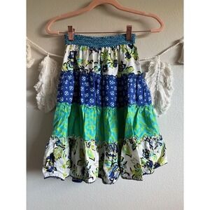 The Children's Place Girls Size 8 Floral Tiered Skirt‎ Colorful Cotton Smocked